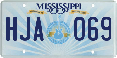 MS license plate HJA069