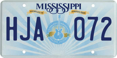 MS license plate HJA072