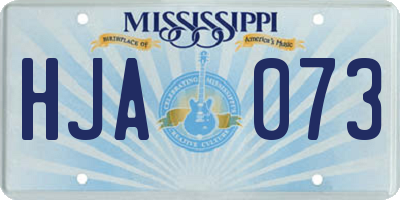 MS license plate HJA073