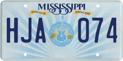 MS license plate HJA074