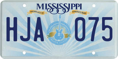 MS license plate HJA075