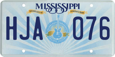 MS license plate HJA076