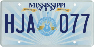 MS license plate HJA077