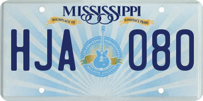 MS license plate HJA080
