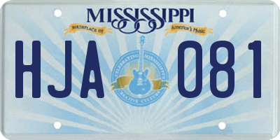 MS license plate HJA081