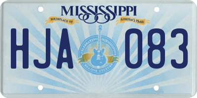 MS license plate HJA083
