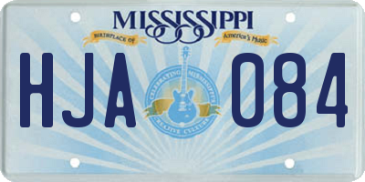 MS license plate HJA084