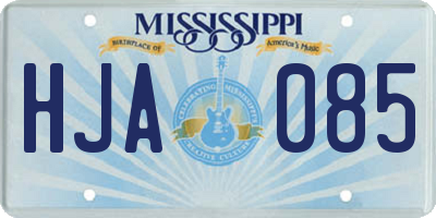 MS license plate HJA085