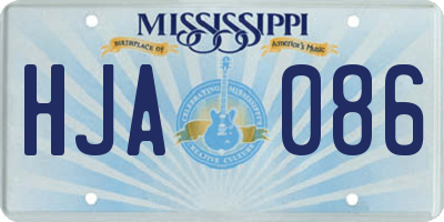 MS license plate HJA086