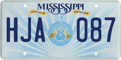 MS license plate HJA087