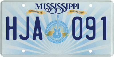 MS license plate HJA091