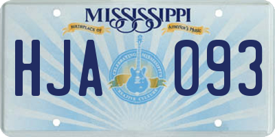 MS license plate HJA093