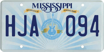 MS license plate HJA094