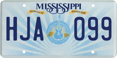 MS license plate HJA099