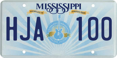 MS license plate HJA100