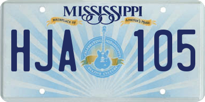 MS license plate HJA105
