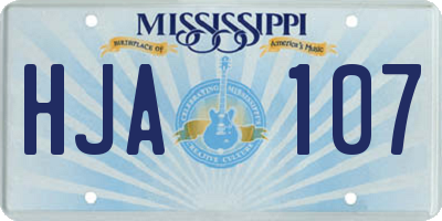 MS license plate HJA107