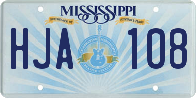 MS license plate HJA108
