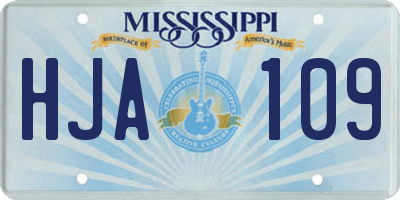 MS license plate HJA109