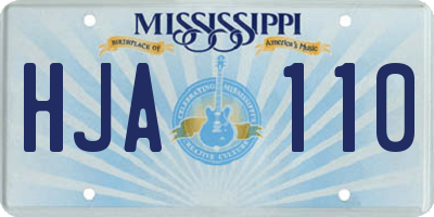 MS license plate HJA110