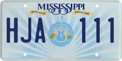 MS license plate HJA111
