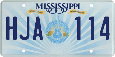 MS license plate HJA114