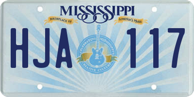 MS license plate HJA117