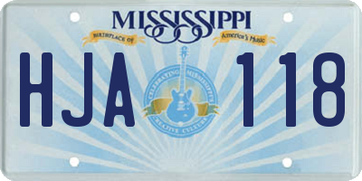 MS license plate HJA118