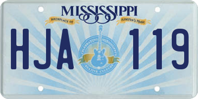 MS license plate HJA119