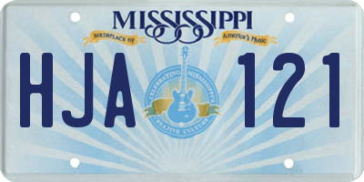 MS license plate HJA121