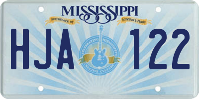 MS license plate HJA122