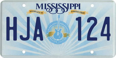 MS license plate HJA124