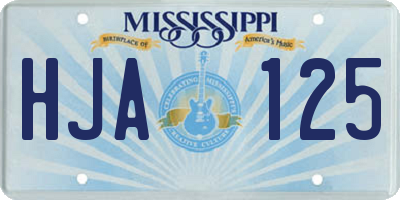 MS license plate HJA125