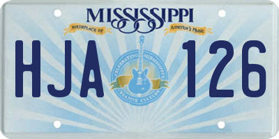 MS license plate HJA126