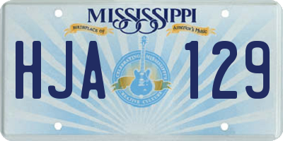 MS license plate HJA129