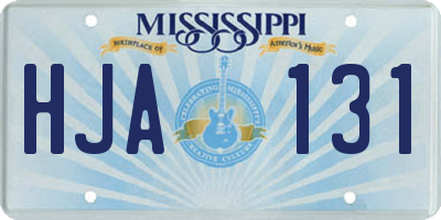 MS license plate HJA131