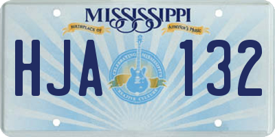 MS license plate HJA132