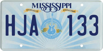 MS license plate HJA133