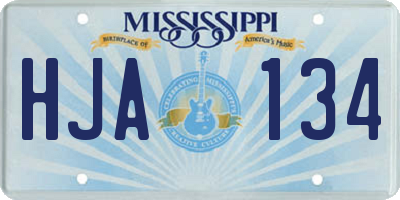 MS license plate HJA134