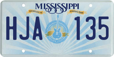 MS license plate HJA135
