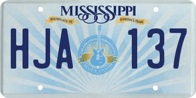 MS license plate HJA137