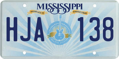 MS license plate HJA138