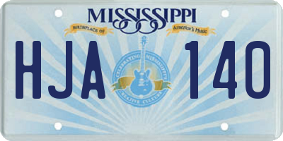 MS license plate HJA140