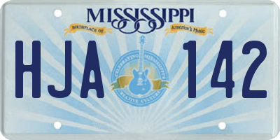 MS license plate HJA142