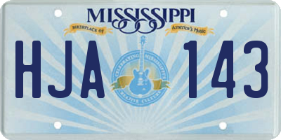 MS license plate HJA143
