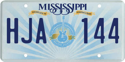 MS license plate HJA144
