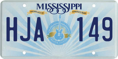 MS license plate HJA149