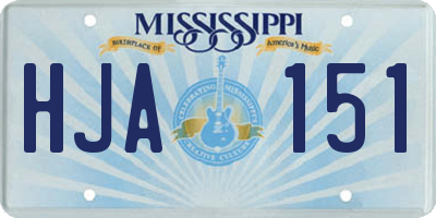 MS license plate HJA151