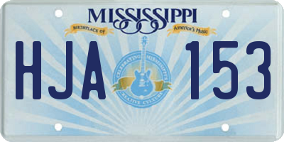 MS license plate HJA153