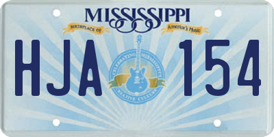 MS license plate HJA154